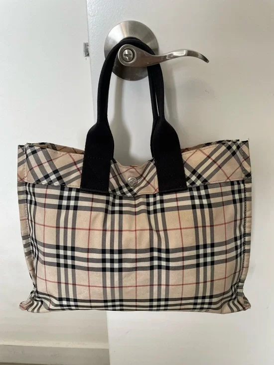 BURBERRY Nova Check Blue Label Nylon Hand Bag - Picture 16 of 16